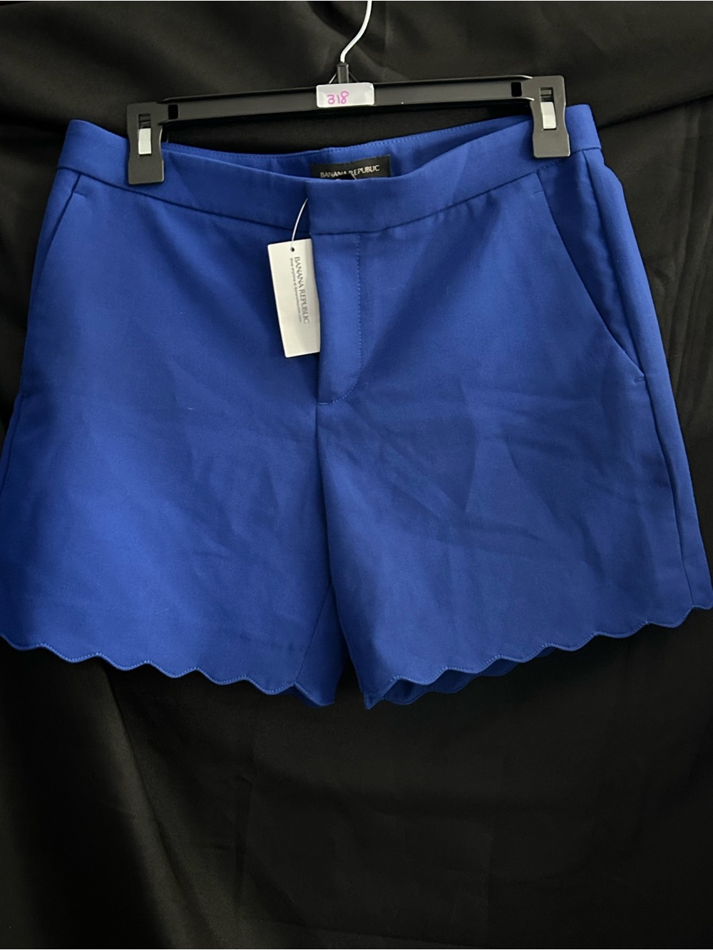 Banana Republic Scalloped Hem High Waist Shorts in Royal Blue SZ 2 NWT